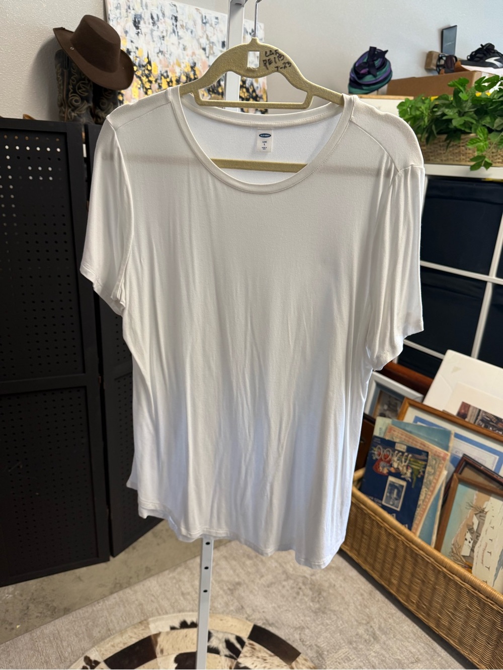 Old Navy Lightweight White Luxe Crewneck Tee